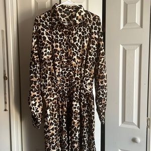 Leopard print mini dress built in corset